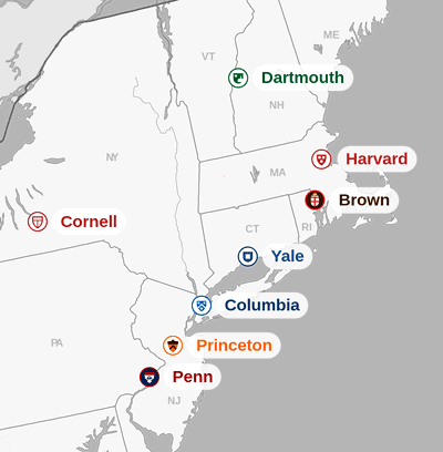 Ivy League Map